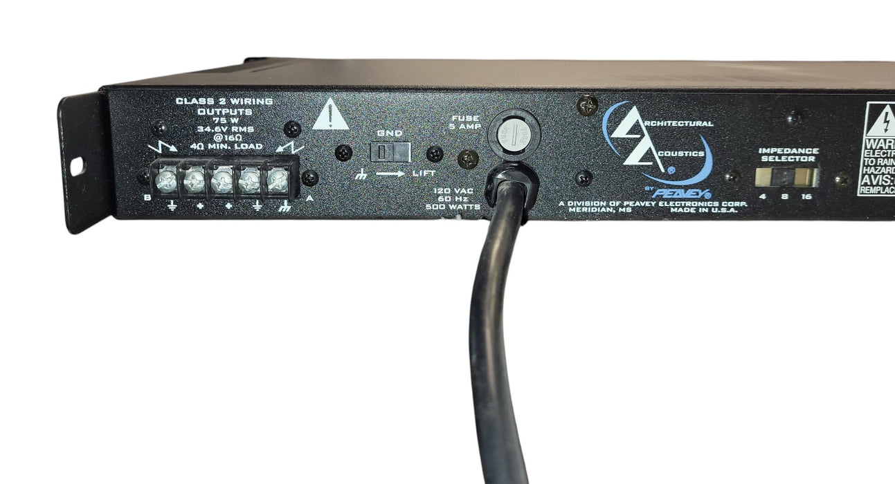 Peavey IPS 150 Architectural Acoustics Dual Power Amplifier 1U Rackmount
