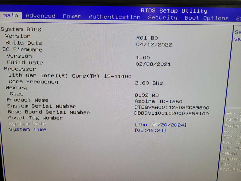 Acer TC-1660 - Intel Core i5-11400 | 8GB RAM | 512GB NVMe | Wi-Fi (READ) %