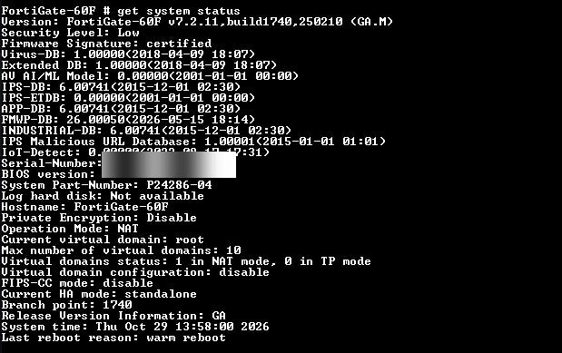 Fortinet FortiGate-60F Security Appliance Firewall - P24286-04