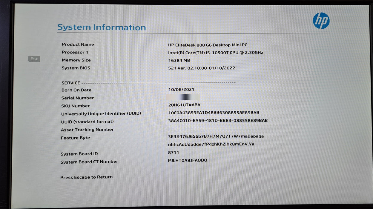 HP EliteDesk 800 G6 Mini PC | Intel Core i5-10500T, 16GB DDR4, 256GB NVMe *READ*