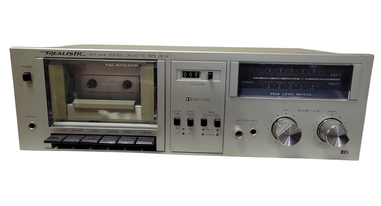 Realistic SCT-24A Stereo Cassette Tape Deck - Dolby NR CAT NO 14-613A