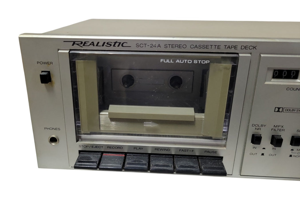 Realistic SCT-24A Stereo Cassette Tape Deck - Dolby NR CAT NO 14-613A