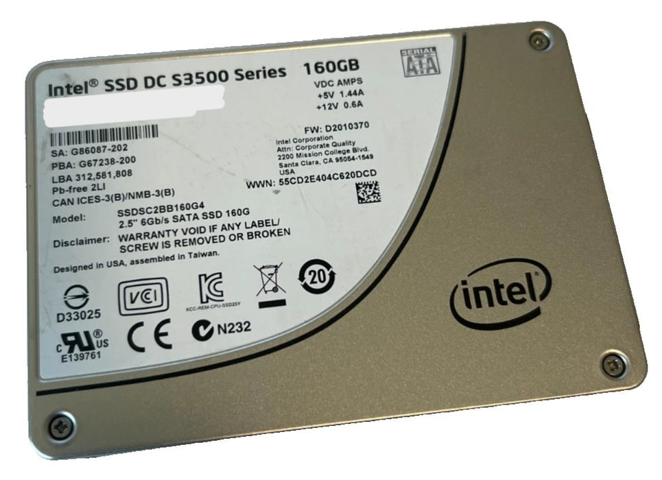 160GB SATA 2.5" 7mm Intel SSD - Assorted models