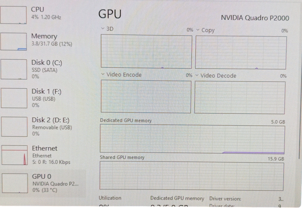 Dell Precision 5820 Intel Core i7-9800X 32GB Quadro P2000 512GB SSD 950W
