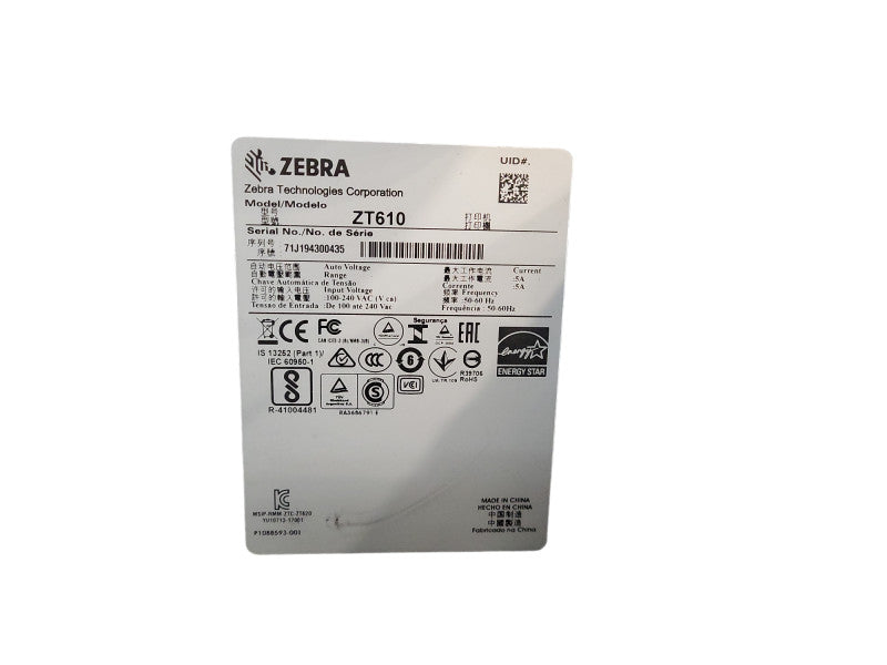 Zebra ZT610 Industrial Thermal Label Printer 300 DPI ZT61043-T0102A0Z $