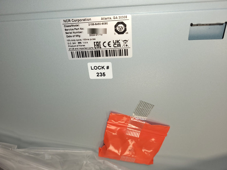 NCR 2186-6450-9090 POS Cash Drawer Lock # 235