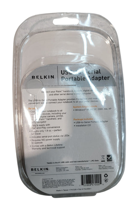 Belkin F5U409V1 USB-to-Serial Portable Adapter DB9 RS-232
