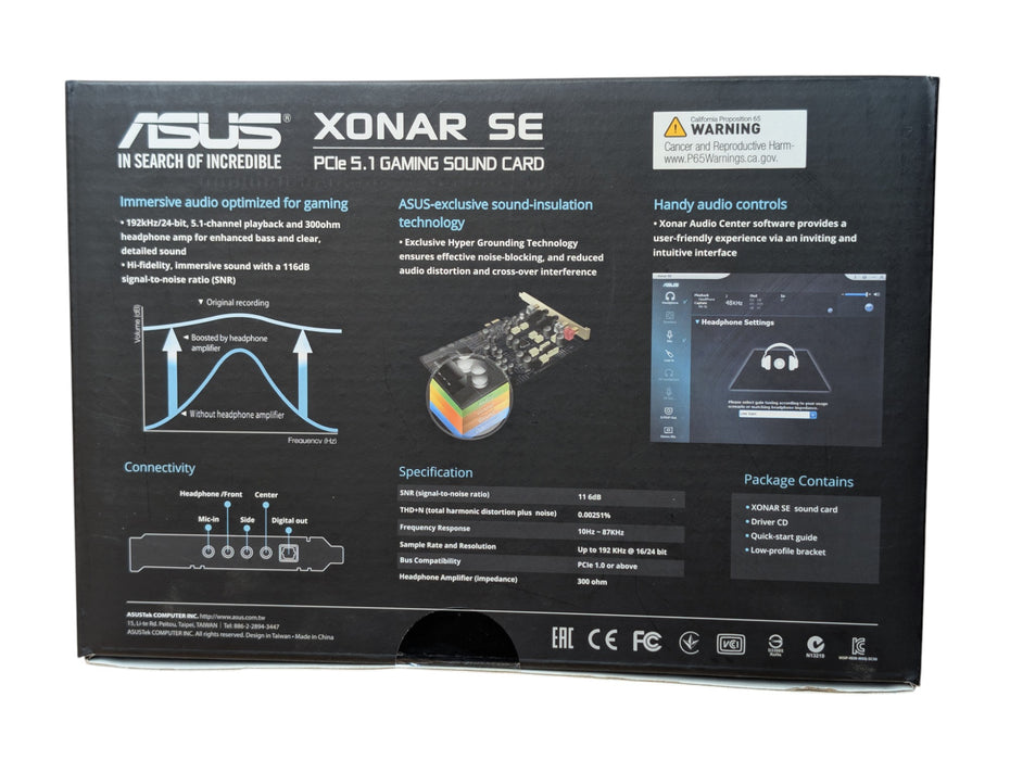 New ASUS XONAR SE PCIe 5.1 Gaming Sound Card
