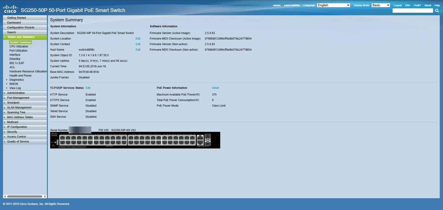 Cisco SG250-50P - 50-Port Gigabit PoE Smart Switch 375W