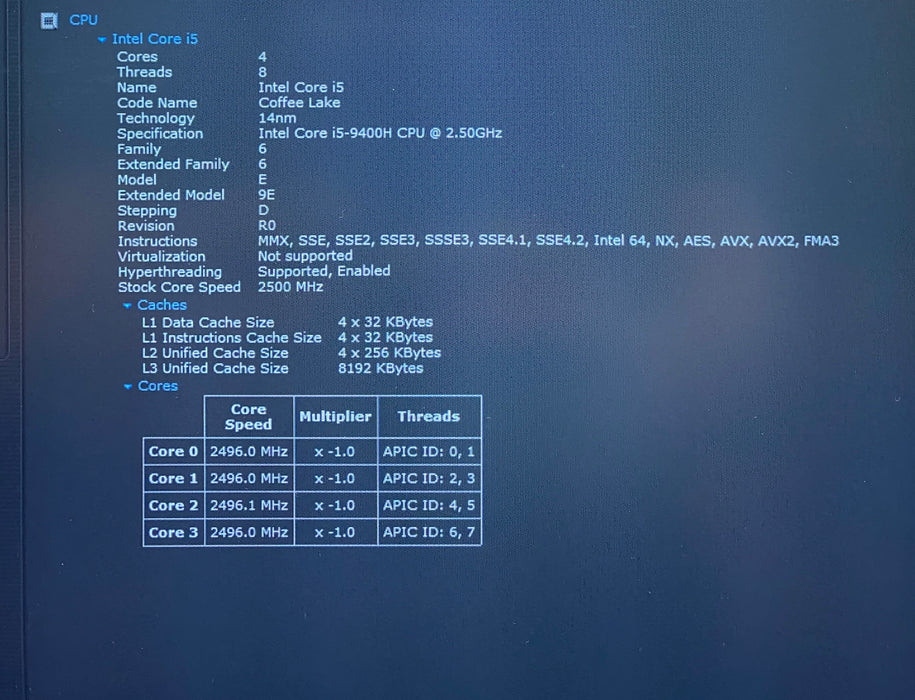 Lenovo ThinkPad P53 i5-9400H 2.50GHz QUADRO T1000 4GB GPU 16GB RAM 256GB SSD