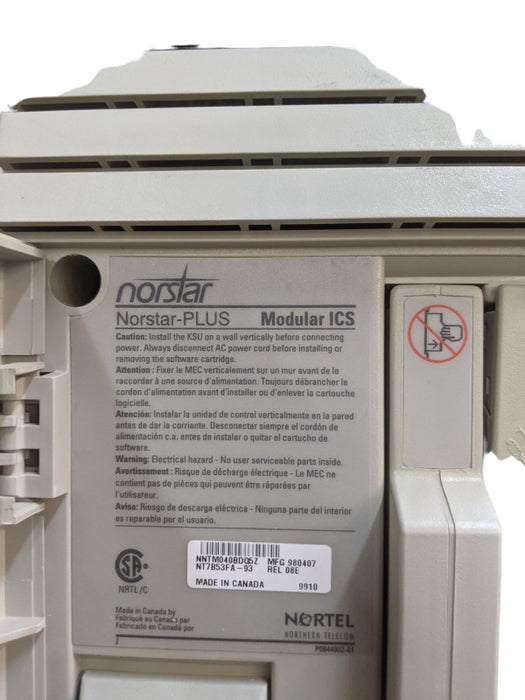 Nortel Norstar Plus NT7B53FA Modular ICS Cabinet - *Read description*