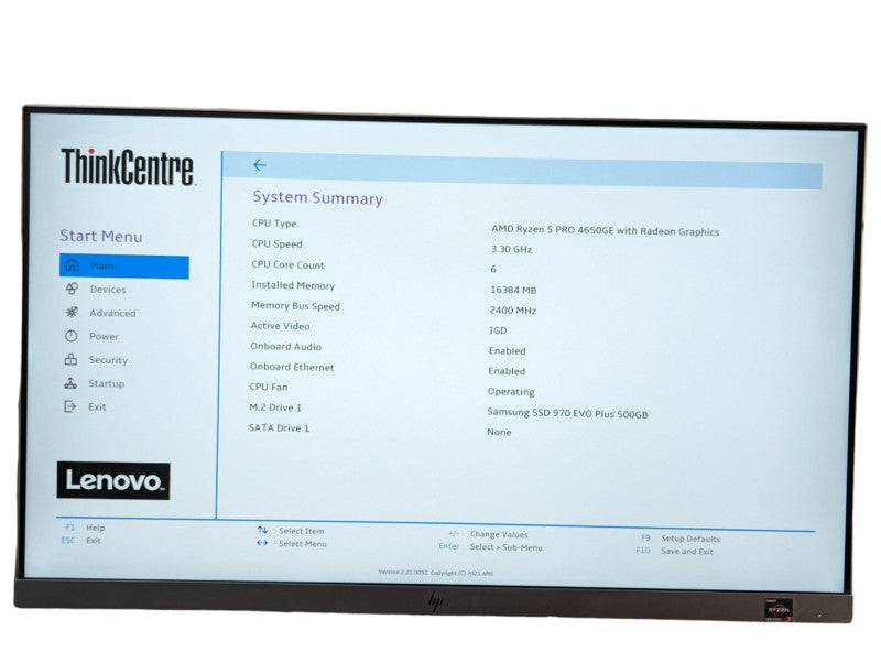 Lenovo ThinkCentre M75q gen 2 Ryzen 5 PRO 4650GE , 16GB RAM & 500GB NVMe  -