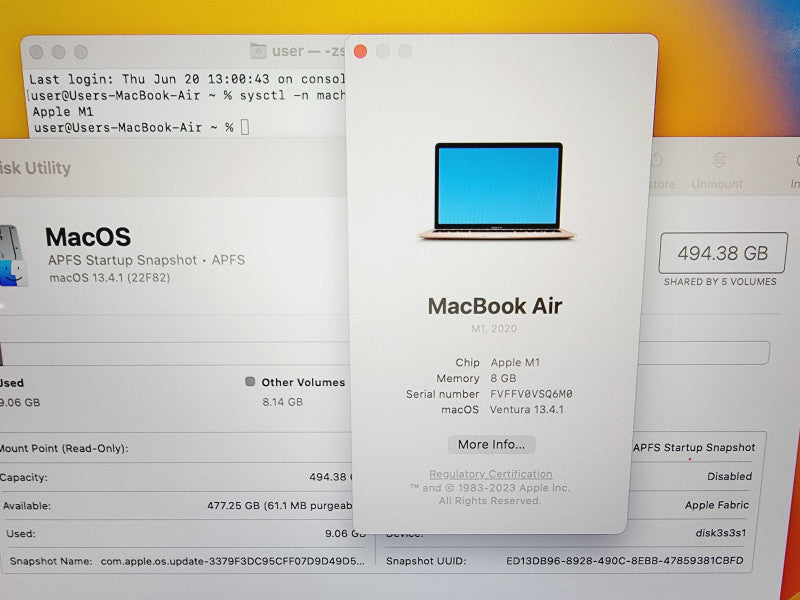 Apple Macbook Air 2020 13\\" Chip M1 @ 3.2GHz 8GB Ram 500GB SSD (