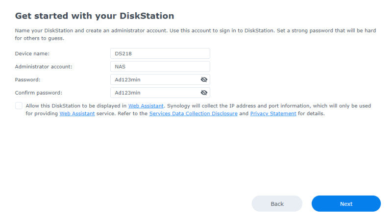 Synology DiskStation DS218+ 2 bays NAS, w/ 1x 4TB Hard Drives, READ