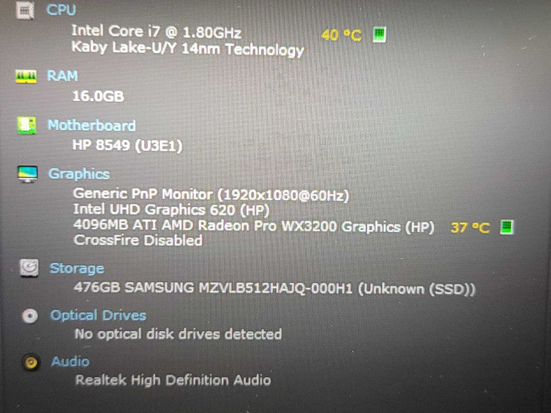 HP Zbook 14u G6| i7-8565| 16GB DDR4| AMD ATI WX3200| 512GB | CRACKED SCREEN  Î² BudLap