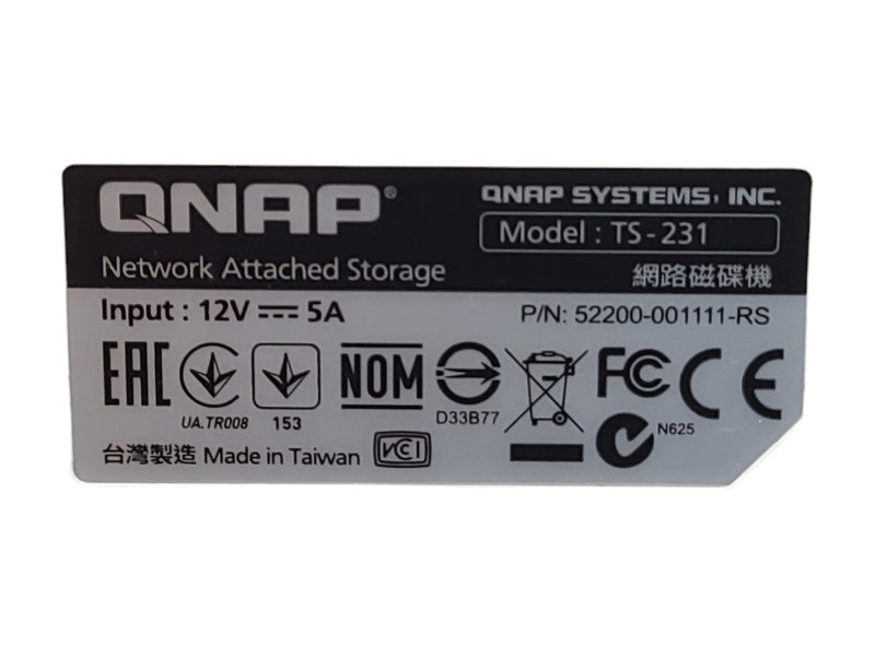 QNAP TS-231 2-Bay NAS Server with 2x 3TB HDDs, Tested & Working