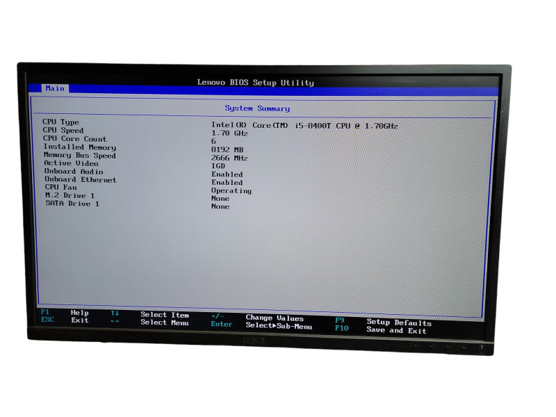 Lenovo ThinkCentre M720q i5 - 8400T CPU @ 1.70GHz  8GB DDR4 Ram  QÎ¸
