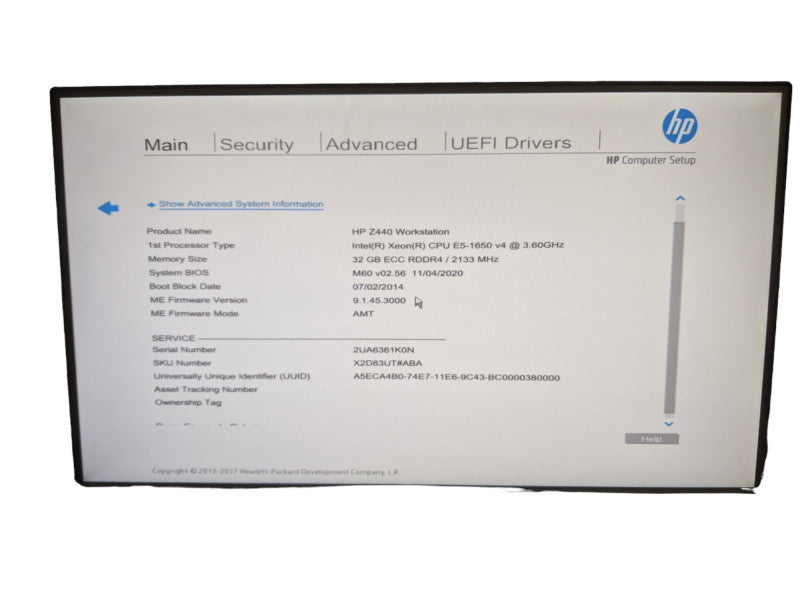 HP Z440 Workstation | Xeon E5-1650v4 | 32GB DDR4 | No HDD | Quadro K620