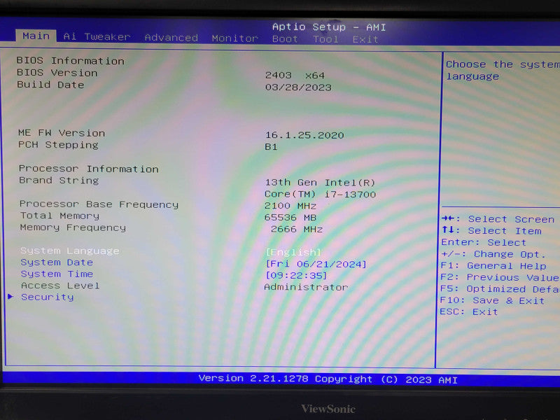 Custom/Asus Pro B660M-C PC, Core i7-13700 2.10GHz 16C, 64GB DDR4 1TB NVMe _