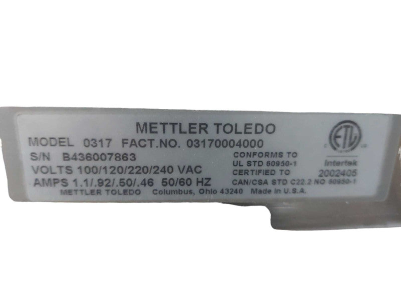 Mettler Toledo Scale Ticket Label Printer Unit Model: 0317 =
