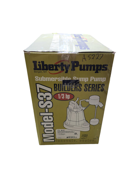 New Open Box | LIBERTY PUMPS S37 Sump Pump 1/3 HP 115V AC 60 Hz