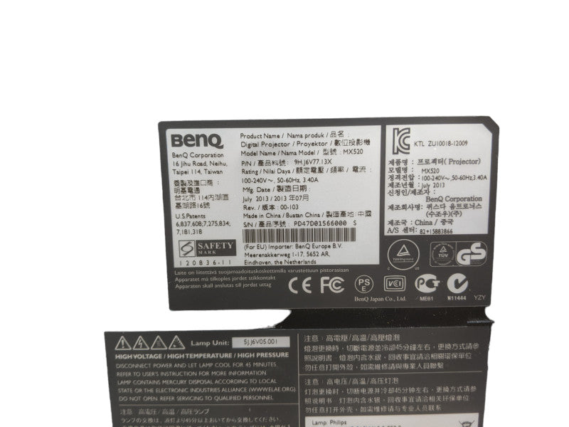 BenQ MX520 DLP Projector 3000 ANSI Gaming HD HDMI 1080p