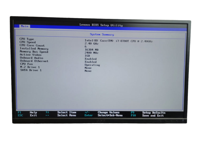 Lenovo ThinkCentre M920Q Tiny i7 - 8700T CPU @  2.4GHz 16GB DDR4 Ram  QÎ¸