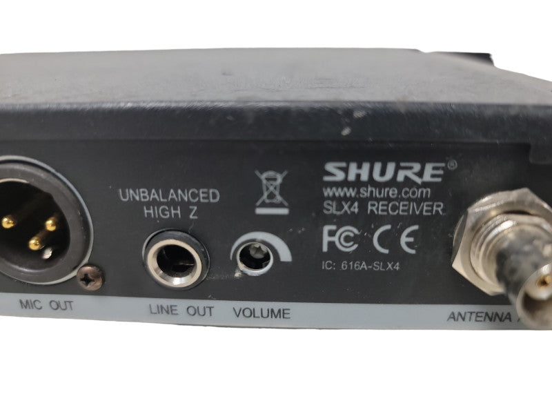 Shure SLX4 J3 Wireless Microphone Receiver W/ Realistic Highball Microphone