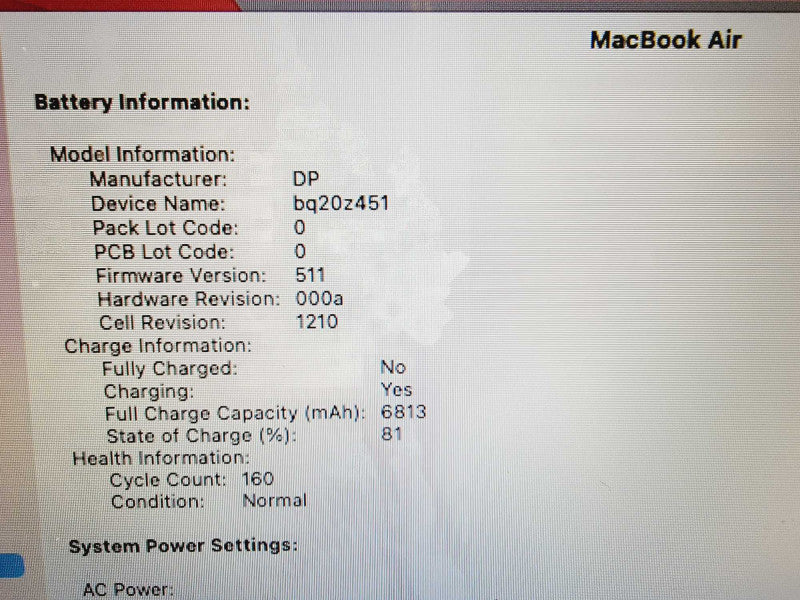 Apple Macbook Air 2015 13\\" 2-Core i7-5650U @ 2.2GHz 8GB DDR3 250GB SSD (