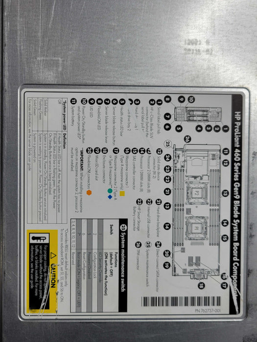 HP BL460c Gen9 Blade Server Barebone, No CPU/RAM/HDD, READ _