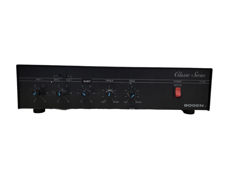 Bogen C100 Amplifier 100 Watt PA Vocals |2 MIC |2 AUX Amp | Classic Series C-