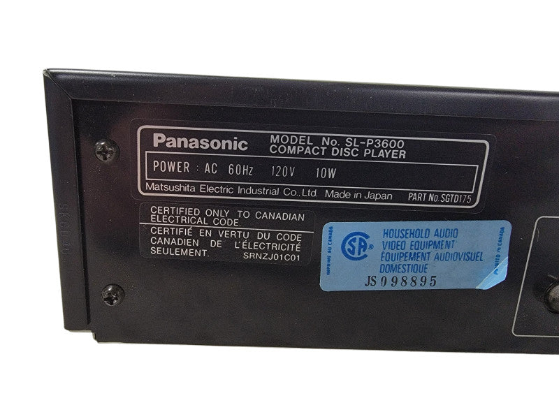 Vintage Panasonic SL-P3600 Compact Disc Player Tested