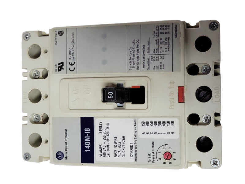 allen bradley motor circuit protector 140M-I8, READ _