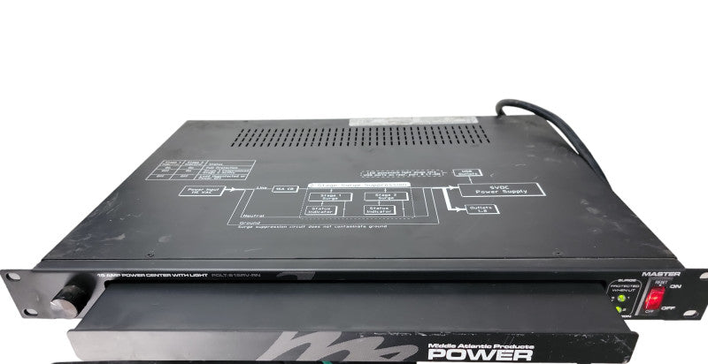 Midde Atlantic Rackmount Power/Lighting, 8 Outlet, 15A, 2-Stage PD-915RV-RN