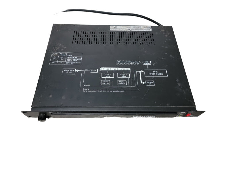 Midde Atlantic Rackmount Power/Lighting, 8 Outlet, 15A, 2-Stage PD-915RV-RN
