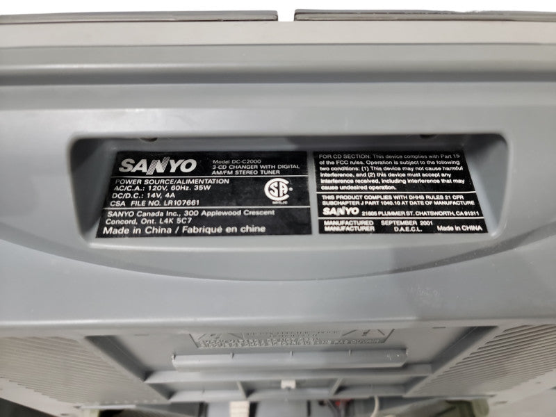 Sanyo Compact Disk Digital Audio DC-C200 3-CD Changer | Digital Am/Fm Tuner