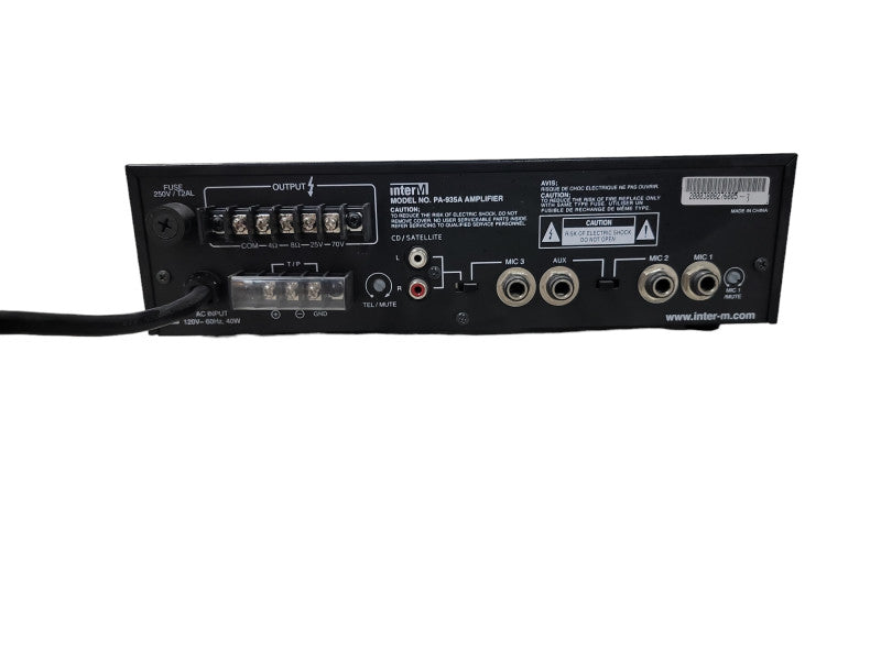 Inter PA-935A Amplifier 120V-60hz 40W