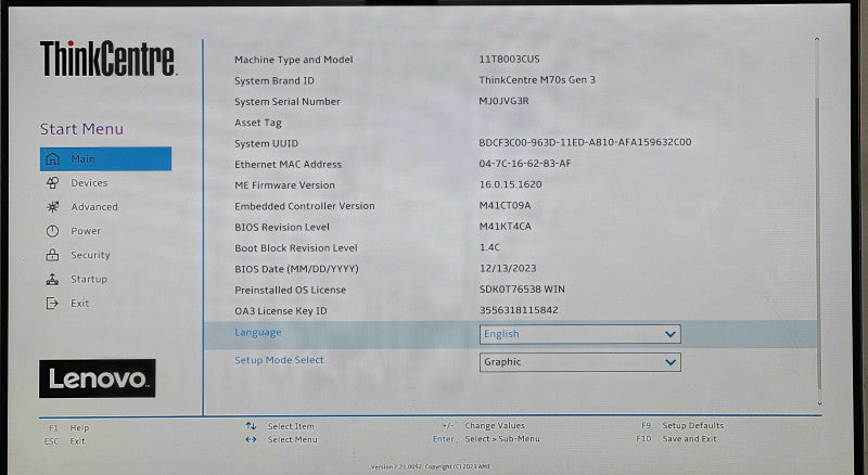 Lenovo ThinkCentre M70s Gen3 SFF, i5-12400 2.50GHz 6C, 16GB DDR4, 512GB NVMe, 1TB SSD