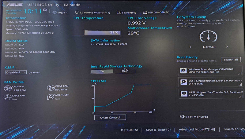 Custom PC | Asus PRIME H370M-Plus, i7-9700 @3.0GHz 8C, 32GB DDR4, 512GB NVMe