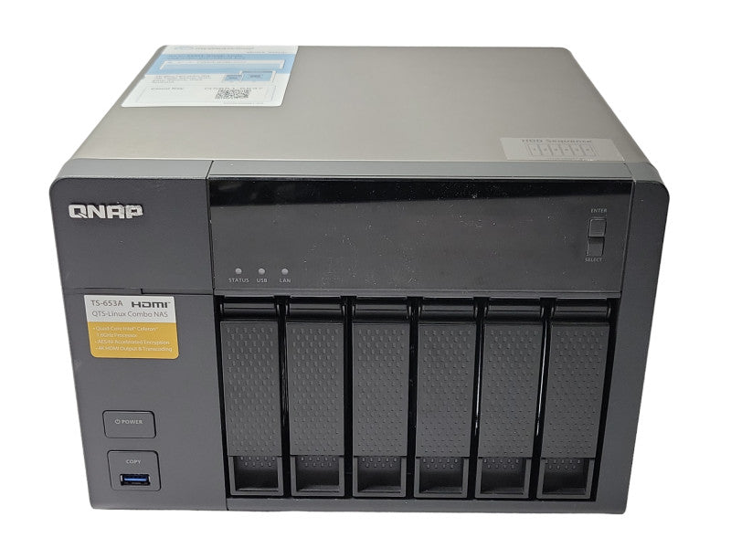 QNAP QTS-Linux TS-653A 6-Bay NAS 5x 4TB HDDS (20TB), READ _