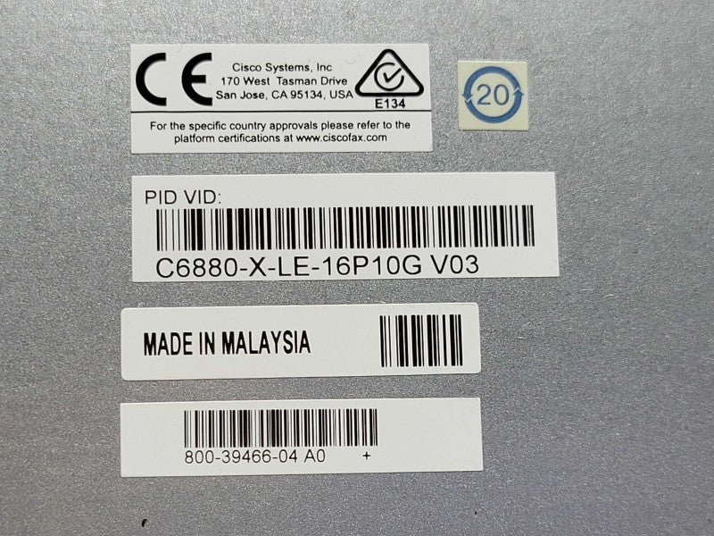 Cisco Catalyst 6880-X 16x 10GbE SFP+ - C6880-X-LE-16P10G Multi Rate Port Card Q_