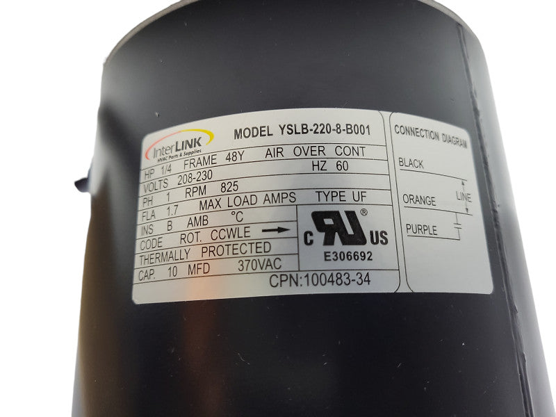 Lennox 92W75 Condenser Fan Motor Interlink YSLB-220-8-B001 100483-34 Open Box $