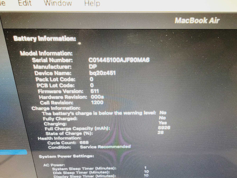 Apple Macbook Air 2014 13\\" 2-Core i7-650U @ 1.7GHz 8GB DDR3 120GB SSD [Sonoma OS] (