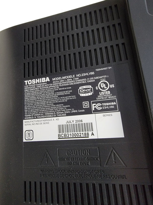 2 in 1: TOSHIBA 23HLV86 23" LCD TV and DVD Player