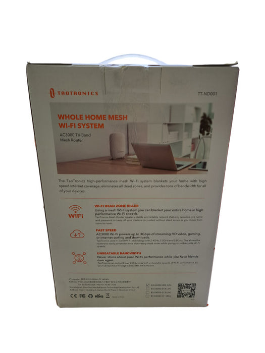 New| TaoTronics Mesh Wi-Fi Routers Tri-Band AC3000 Whole Home System TT-ND001
