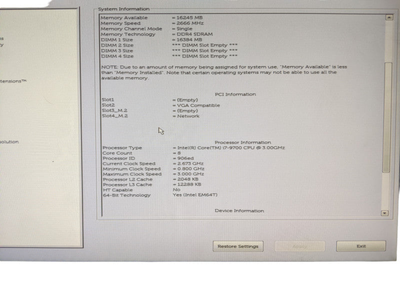 Dell OptiPlex 5070 SFF | Intel i7-9700 | 16GB DDR4 | No HDD | No OS