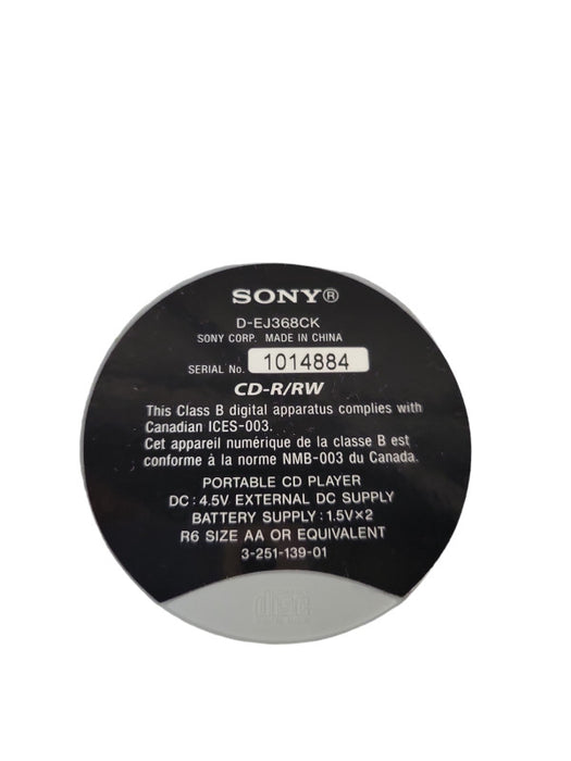 Sony CD Walkman Portable CD Player D-EJ368CK G-Protection Car Ready + BAG %