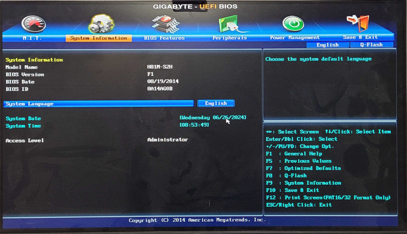 Custom PC/GIGABYTE H81M-S2H, Intel Pentium G3240 3.10GHz, 4GB DDR3, No HDD