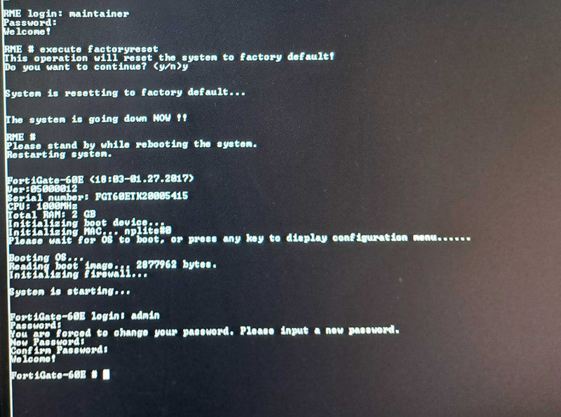 Fortinet Fortigate-60E | FG-60E | Network Security Firewall | Factory Reset