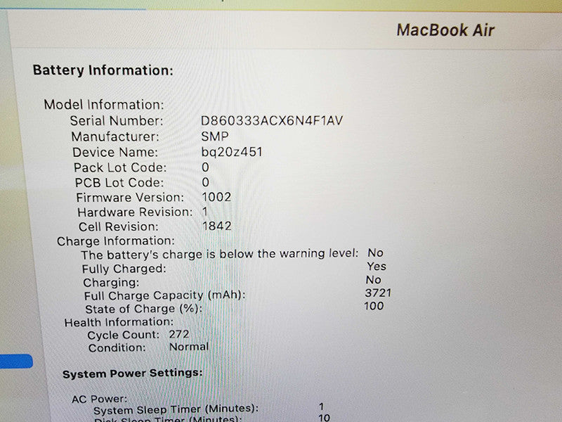 Apple Macbook Air 2020 13\\" 2-Core i3-1000NG4 @ 1.1GHz 8GB DDR4 250GB SSD (